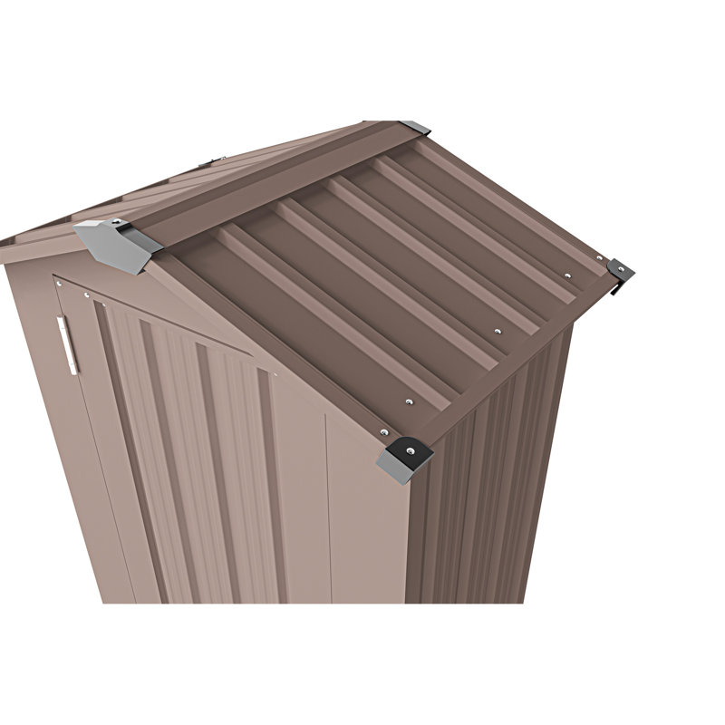 Remise de rangement extérieure haute performance, en métal, rouille, imperméable, avec serrure, pour camp et ferme, brun, 50,7 lb, cour de jardin 2,5 * 1,4 pi, 50,7 lb