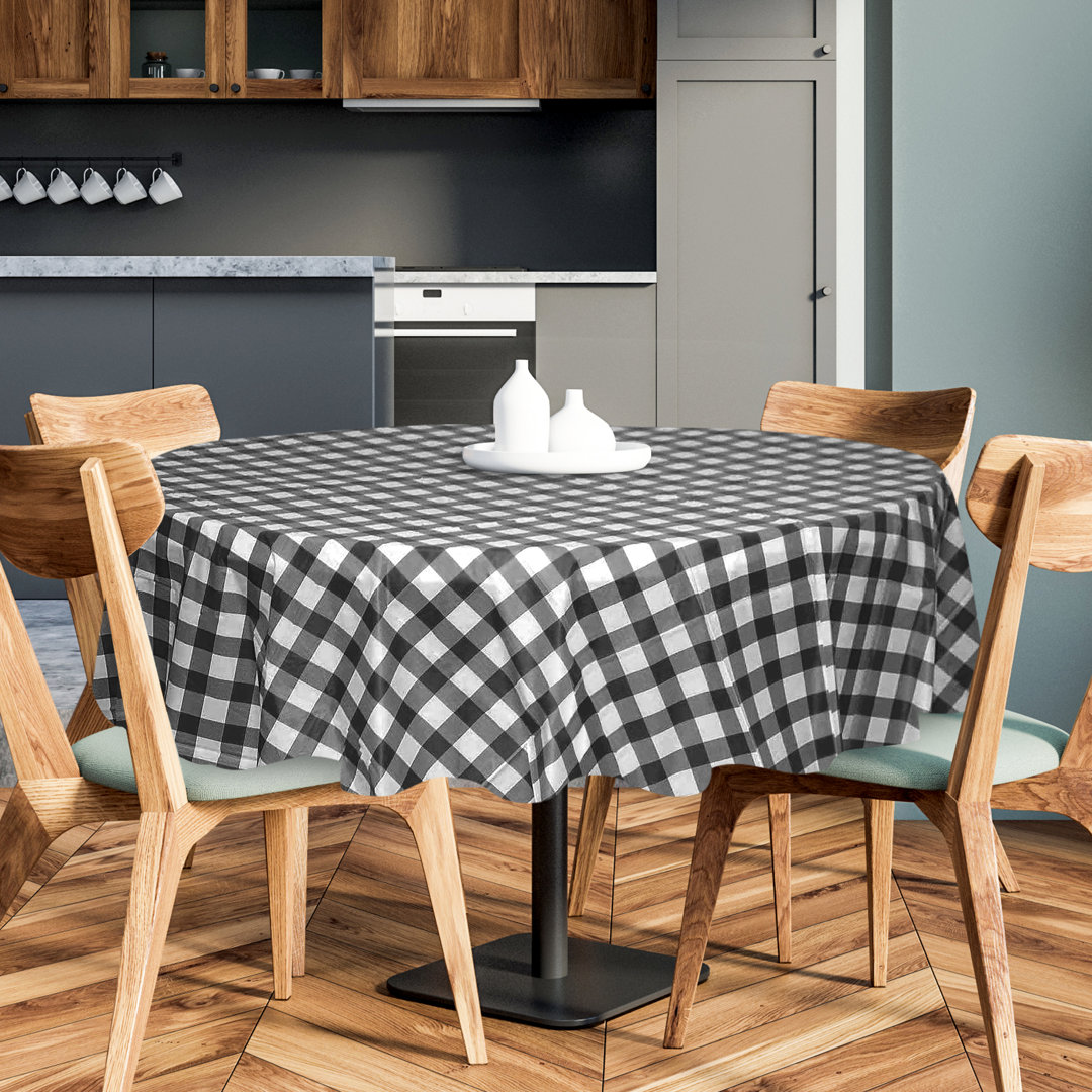 Joerell Checkered Round Tablecloth Gracie Oaks 