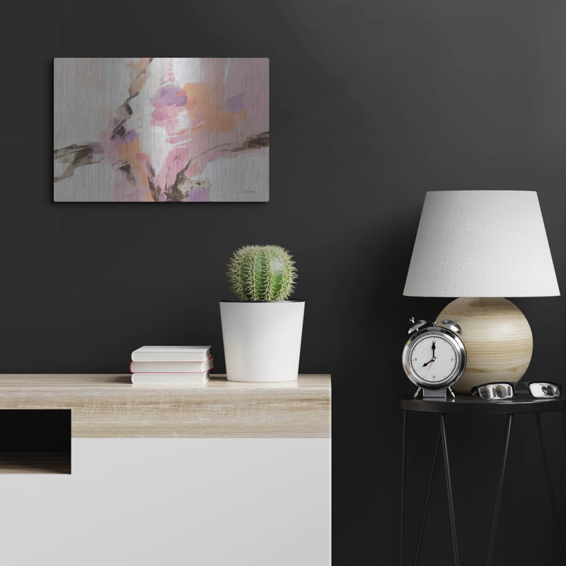 Art mural en métal luxueux «Kyoto Spring» par Silvia Vassileva, 24 po x 16 po