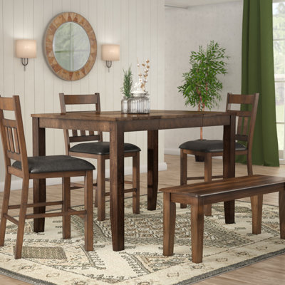 Osborne 54 " Extendable Mango and Rubberwood Rectangular Solid Wood Top with Solid Wood Base Dining Table