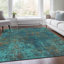 Tapis bleu sarcelle lavable à la machine de qualité supérieure Prisco