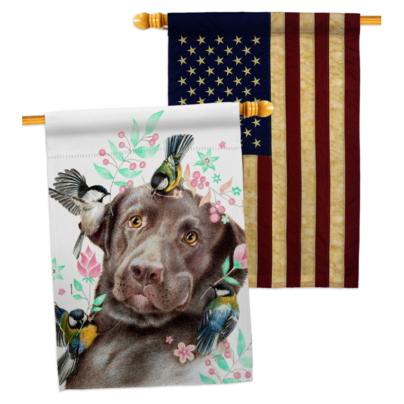 Drapeau de maison en polyester 40 x 28 po Swallow Play with Lab