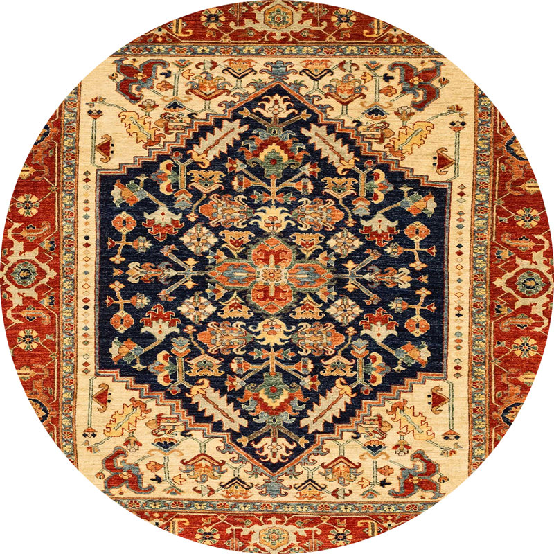 Abstract Indoor Rug, Round 3'