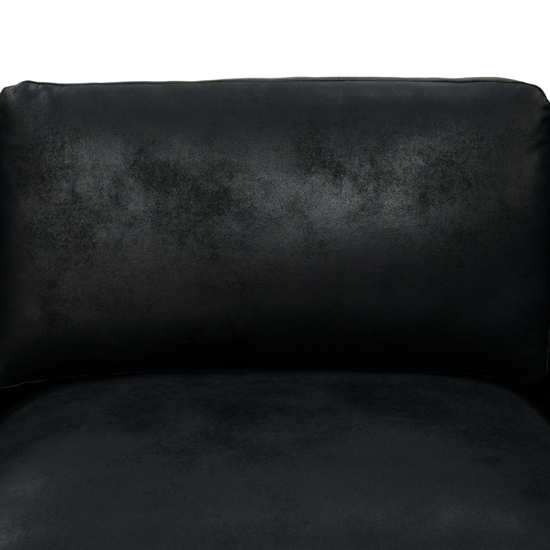 Canapé modulaire en velours côtelé Archmouth, Black Faux Leather, 34" H x 131" W x 168" D