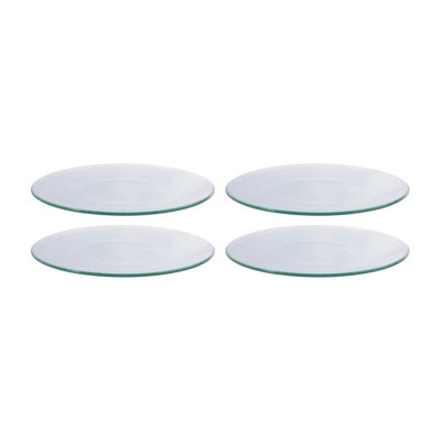 Turgla Home Glass Dinnerware Dia.9" Round Clear Glass Plate (set Of 4)