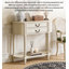 Console d'entrée incurvée de style antique avec tiroirs crème-741576893