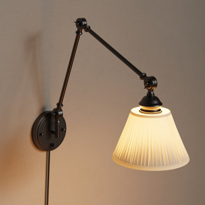  Plug-in/Hardwired Swing Arm Sconce