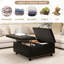Grand tabouret de rangement carré avec deux portes de rangement, tabouret de salon pour table basse cloutée de style Mid-Century moderne, similicuir-938268280