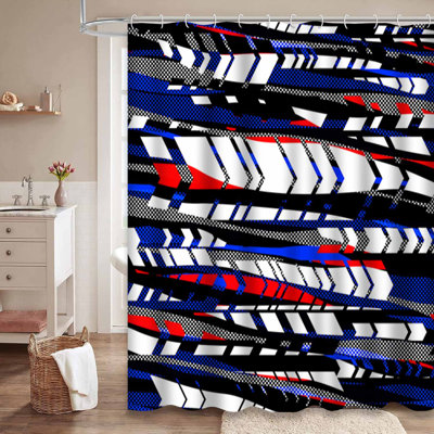 Rideau de douche Stripes Dots Arrows