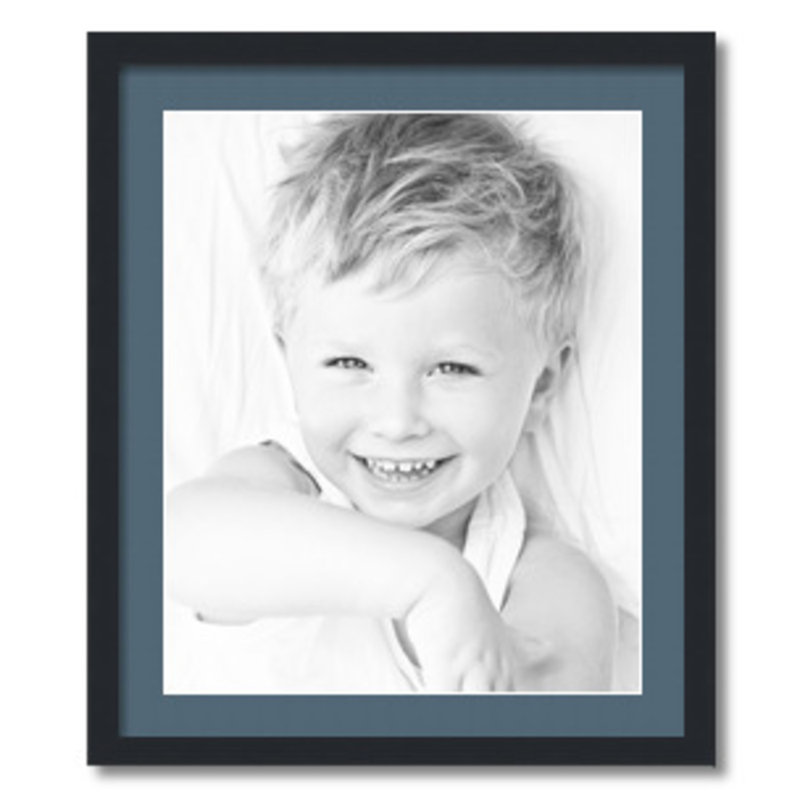 Matte Picture Frame with Mat, Dutch Blue