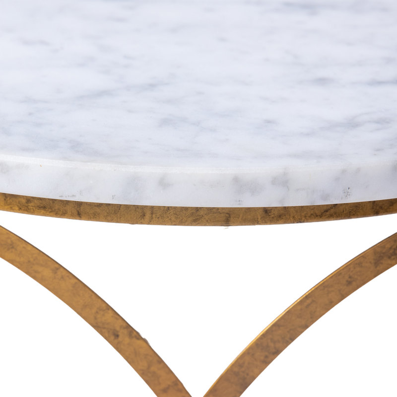 Table de bout en marbre New Orleans, Or royal