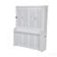 Grand lit escamotable vertical en bois grand format, lit escamotable mural peu encombrant, armoire murale, avec bureau, vérins à gaz, blanc