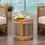 Table d'appoint d'extérieur en bois d'acacia