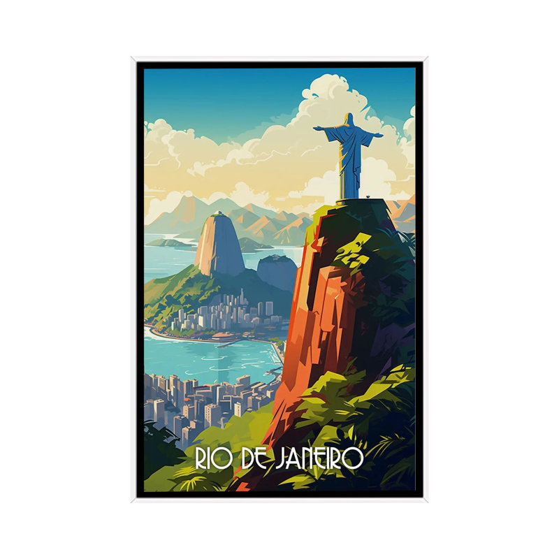 Rio De Janeiro_1PC6, White Floater Framed, 26" H x 18" W