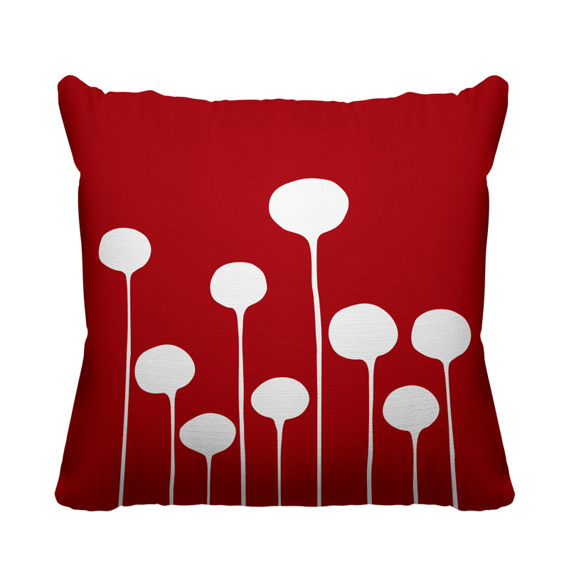 Courtland Outdoor Reversible Throw Pillow, 15W" x 15H", Red