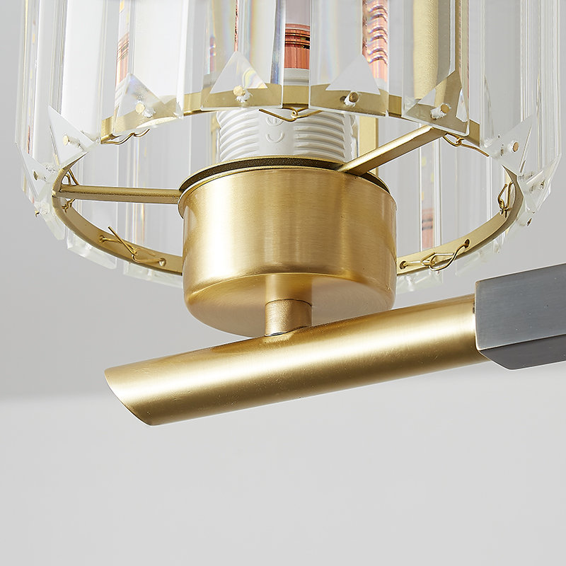 Mid-Century 1-Light Clear Crystal Glass Wall Sconce 