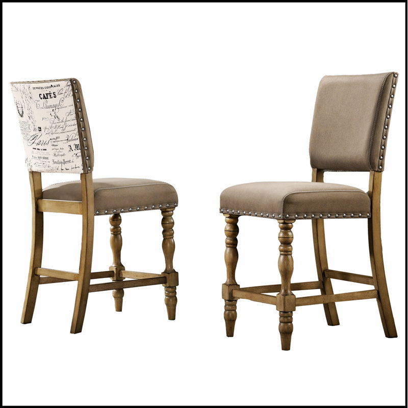 Ensemble de 2 chaises de salle à manger à hauteur de comptoir avec têtes de clou Birmingham