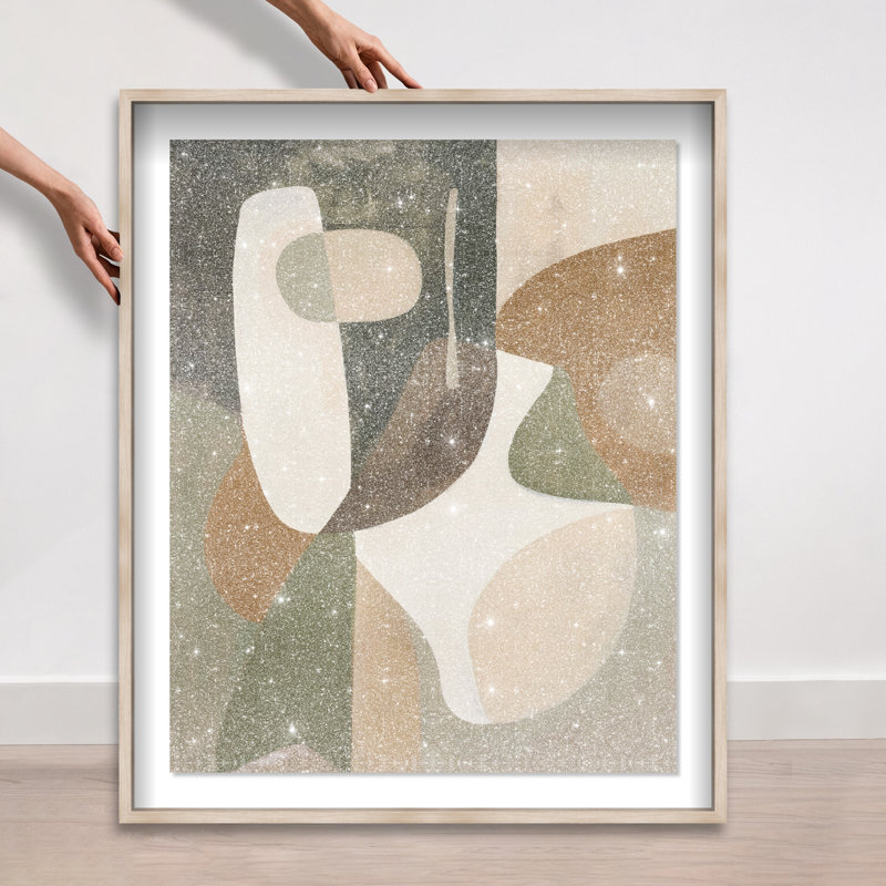Dreamy Shape Pulse II Shadowbox Abstract Print by Oliver Gal, Black Frame, 16 x 20, 46.5"H x 37.5"W, Natural Oak Frame