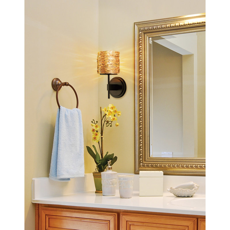 Dazzle Steel Armed Sconce, Gold Bronze, LED G4 JC 2W