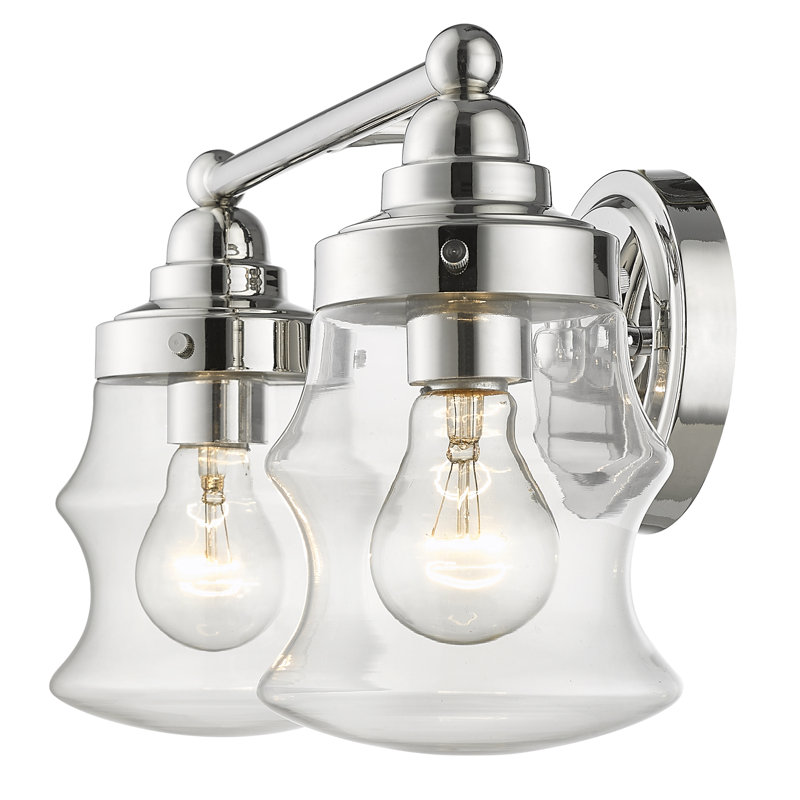 2 - Light Dimmable Vanity Light, Polished Nickel