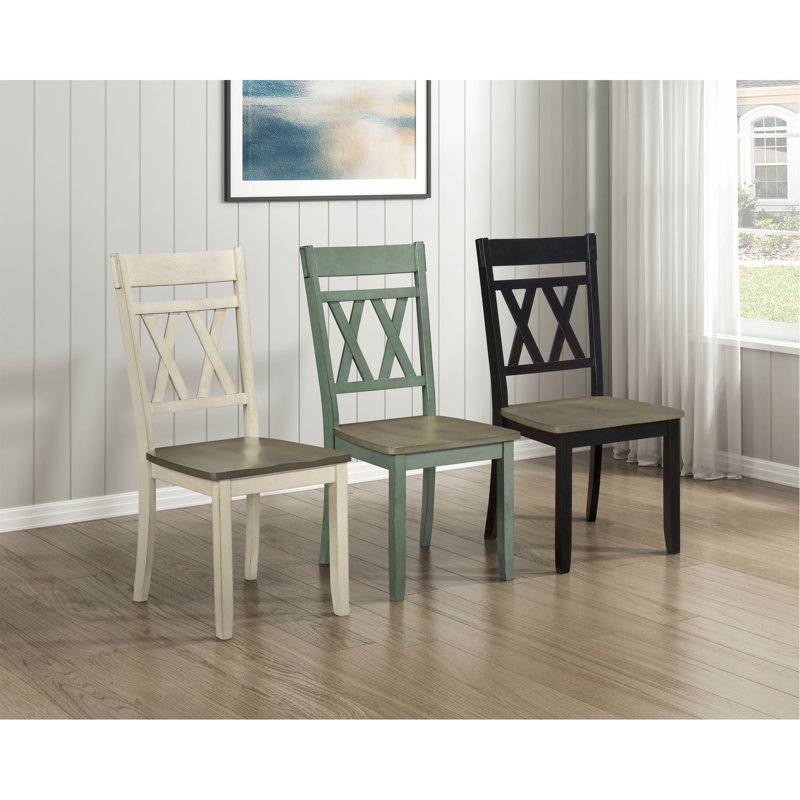 Ensemble de 2 chaises modernes au design moderne avec cadre en bois au fini noir antique, Noir antique