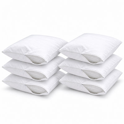 White 100% Cotton Percale Zippered Pillow Protectors, Queen 20 x 30 Inches, 4 Pack