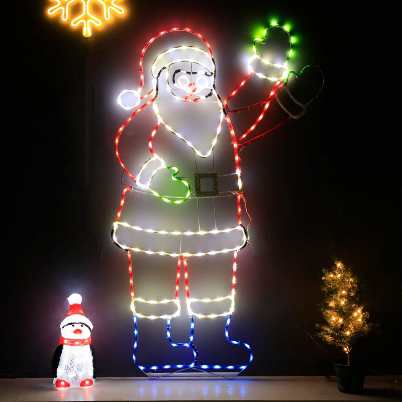 5ft Colorful LED Santa Claus Neon Light Display