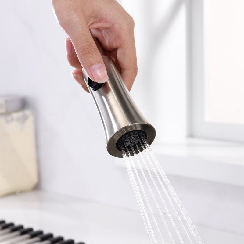 Pull Down Single Handle Kitchen Faucet, Brushed Nickel