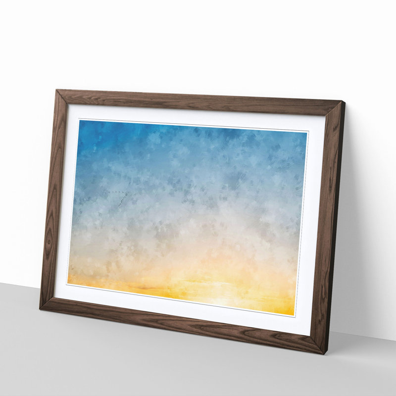 Flock Of Birds - Single Picture Frame Print on MDF, Walnut Framed, 62cm H x 87cm W x 2cm D