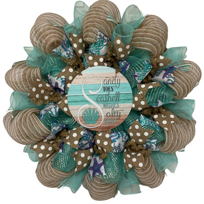 Couronne côtière Sandy Toes Seashell Wishes Salty Kisses Handmade