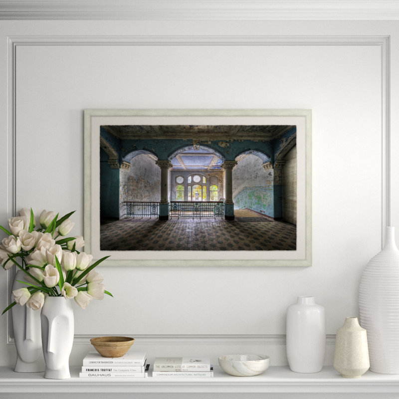Aged Mansion' Framed Print on Glass