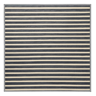 Machine Washable Horizontal Stripes Gray Area Rug