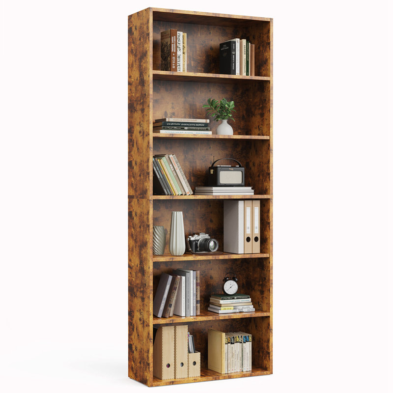 Bibliothèque industrielle, (6 tablettes) H 63 po x l 23,8 po x P 9,2 po, Brun