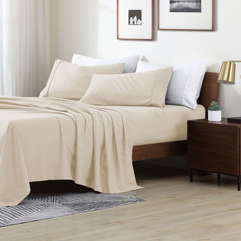 Swift Home Ultra-Soft 4-Piece Sheet Set - Essential 1800 Series Microfiber - Fits Mattress up to 14" Thick - Peach Fuzz, Durable, Easy Care