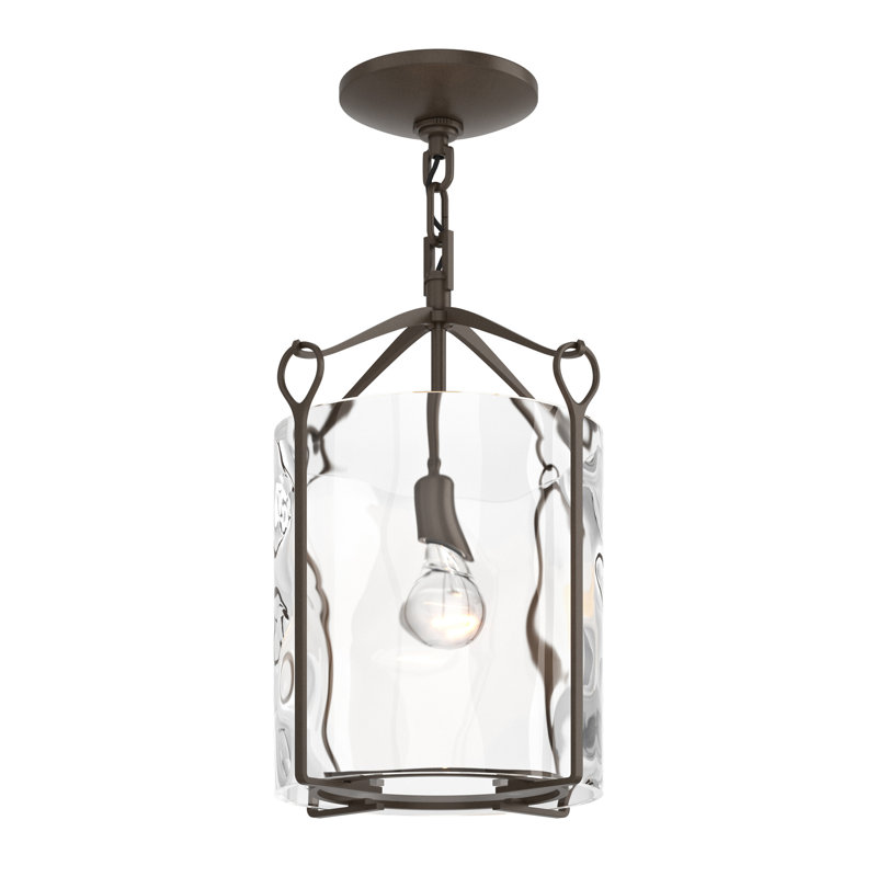 Bow 1 - Light Semi Flush Mount, Water Clear, Bronze