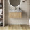 Meuble-lavabo mural pré-assemblé en contreplaqué avec lavabo, tiroir et porte