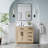 36" W x 35" H Freestanding Bathroom Solid Wood Vanity With White Cultured Marble Countertop And Ceramic Single Sink,Oak-555890095-555890089
