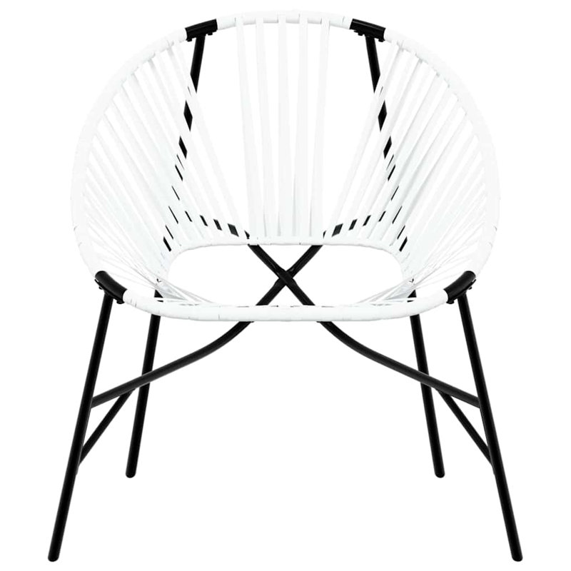 Garden Egg Chair Poly Rattan, Black/White