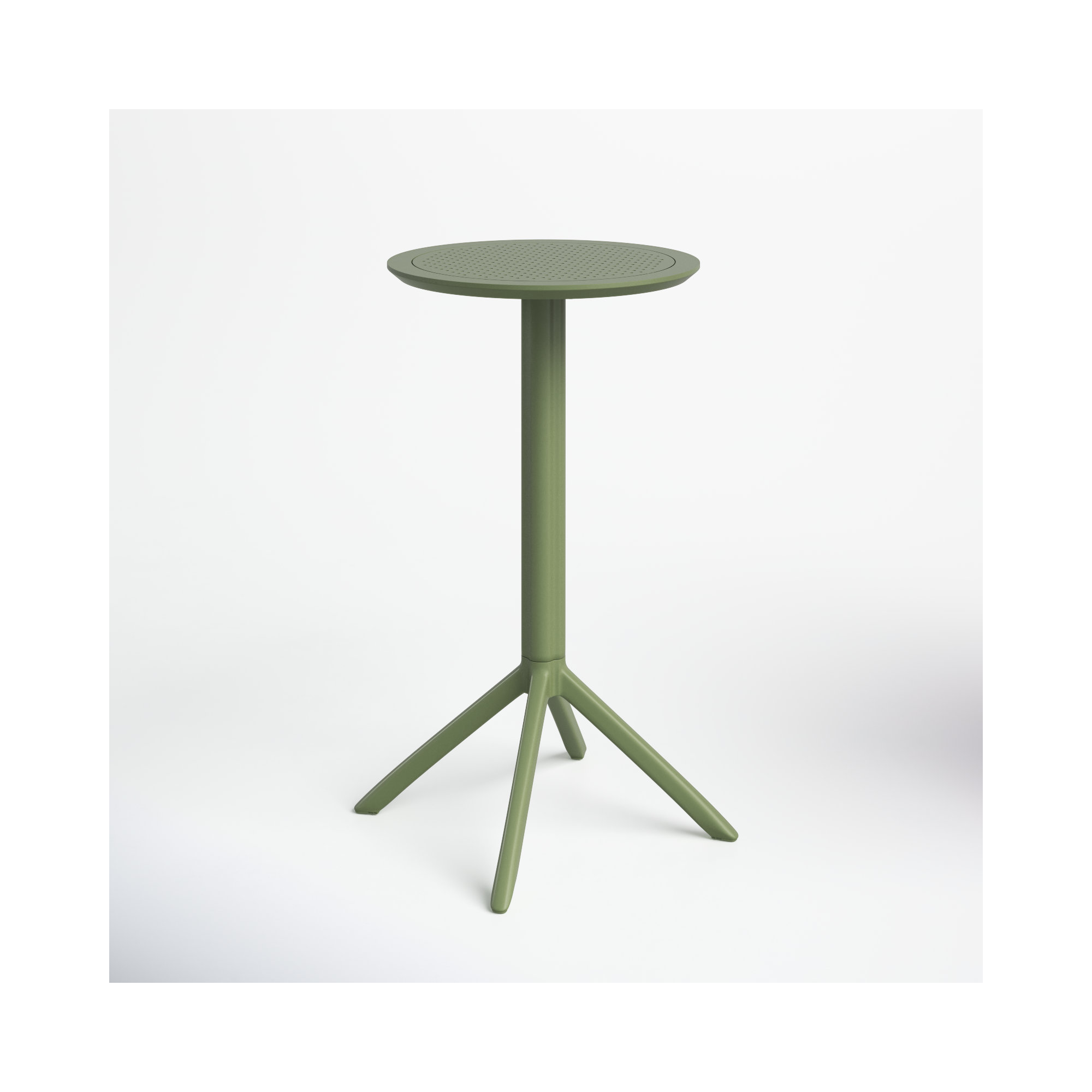 Plastic/Resin 2 - Person Round Table, 42.5'' H x 23.6'' W x 23.6'' L, Olive Green