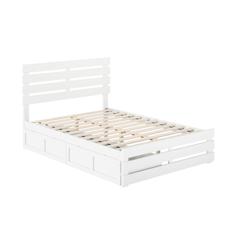 Bridport Slat Storage Bed, White, Full