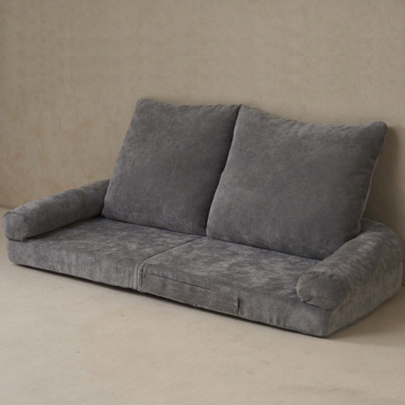 Convertible Fold-Out Single Sofa Bed, Gray 