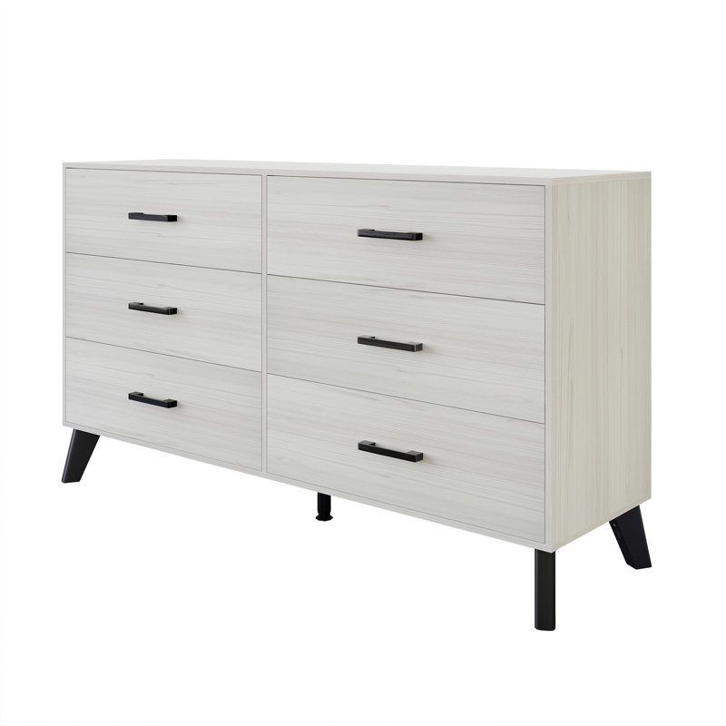 Jeweldine 6 Drawer 52.56" W Double Dresser, Light Gray