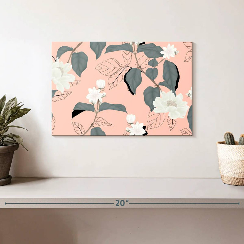 Jasmine On Pink, 8" H x 12" W