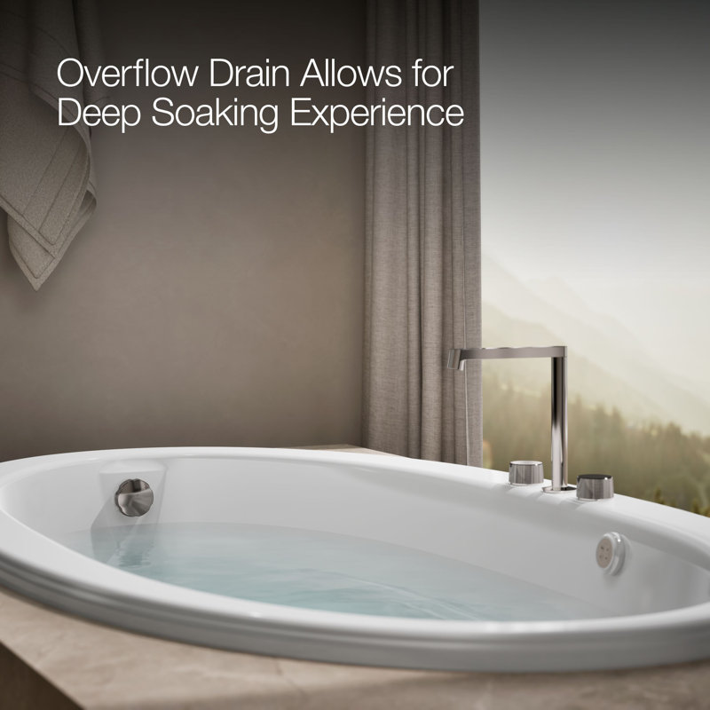 Sunward 72-In X 42-In Heated Bubblemassage Air Bath With Reversible Drain, White