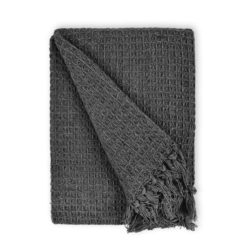 Vitela Throw Blanket, 127 x 152cm, Charcoal