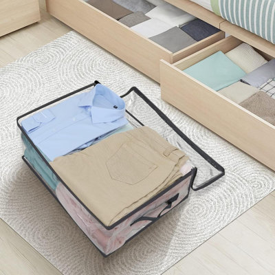 6Pcs Clear Blanket Storage Bags With Zipper, Plastic Storage Bags For Closet Clothes Comforter Toys Sweaters Bedding, Bed Sheet Organizers