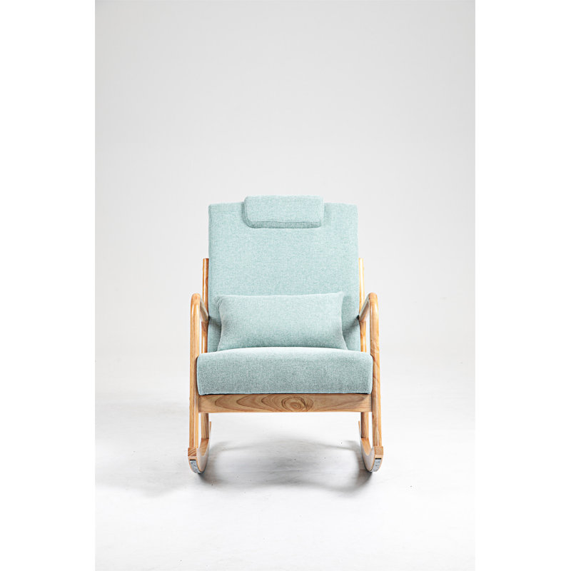 Chaise berçante moderne rembourrée, Vert clair