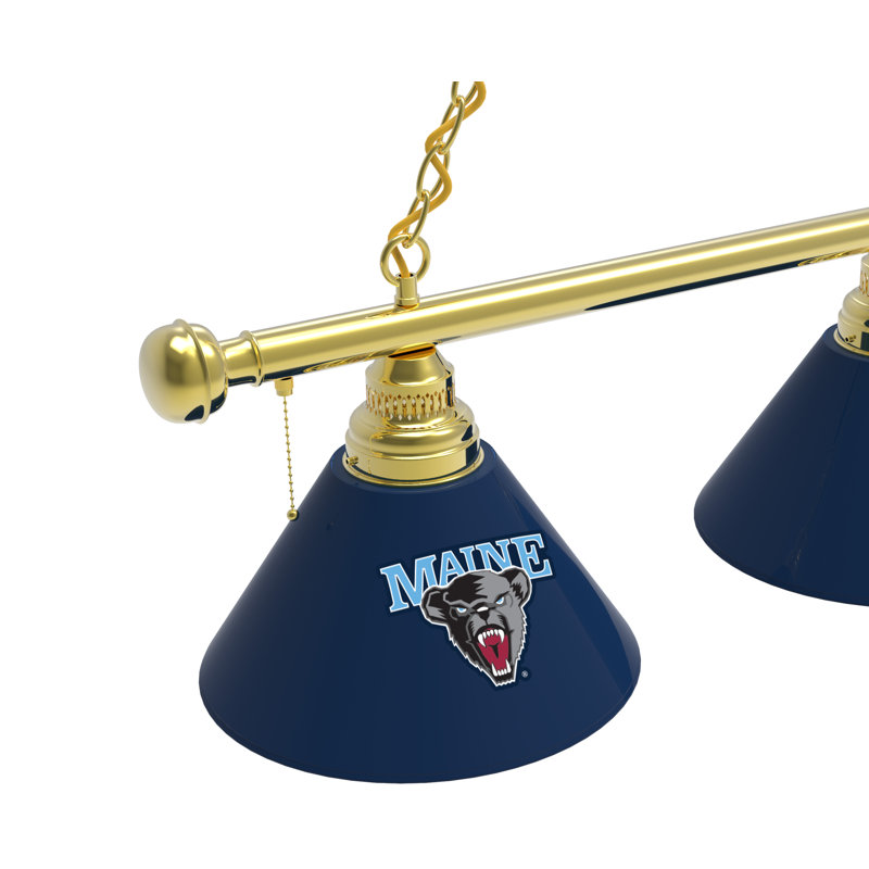3 - Light Pool Table Lights Pendant, Brass, Maine Black Bears