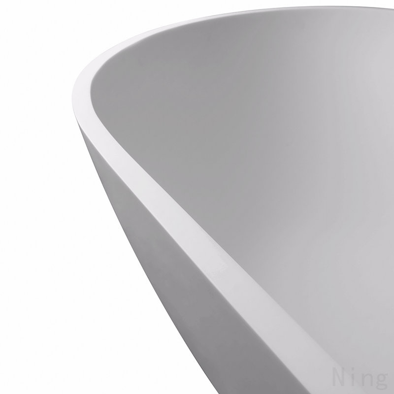 68.9 Inch Freestanding Solid Surface Soaking Bathtub