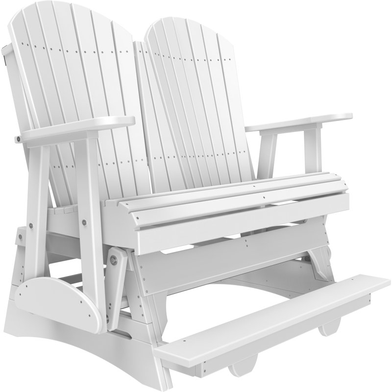 Banc d'extérieur coulissant en polywood, Blanc